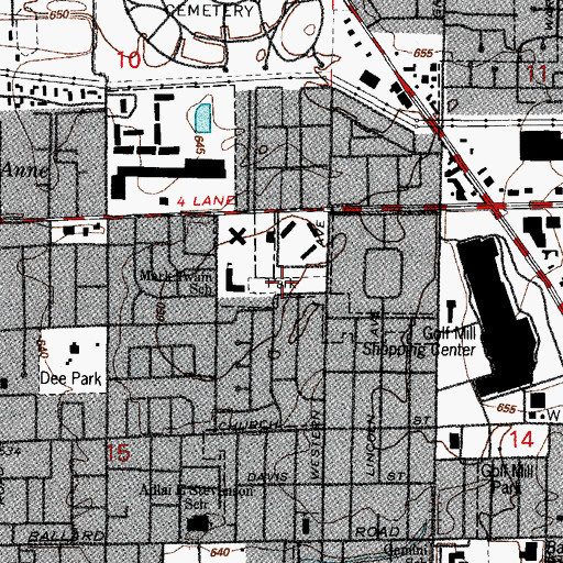 Topographic Map of Kathy - Western Park, IL