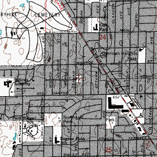 Topographic Map of Oakton Manor Park, IL