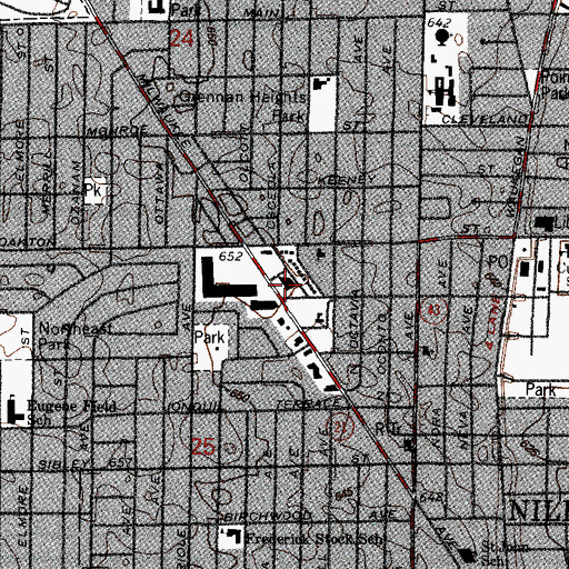Topographic Map of Recreational Center Park, IL