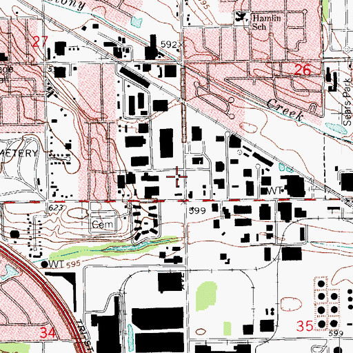 Topographic Map of Alsip Fire Department Station 1, IL