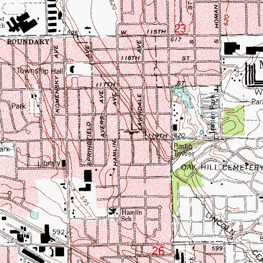 Topographic Map of Christ United Methodist Church, IL