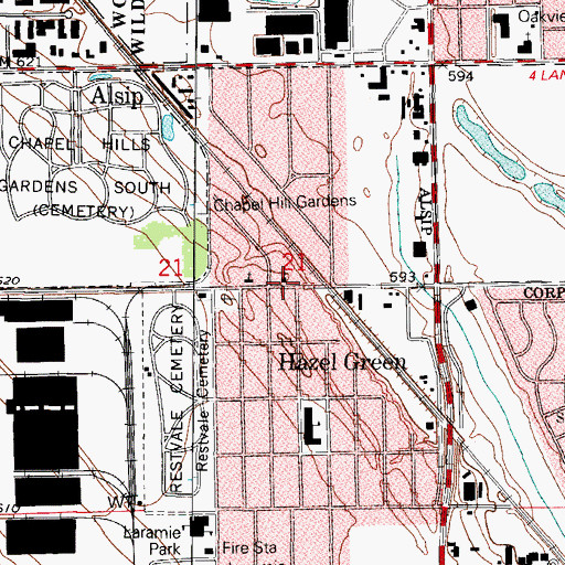 Topographic Map of Hazel Green Missionary Baptist Church, IL