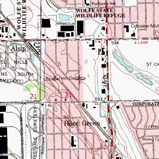 Topographic Map of Hellenic Orthodox Church, IL