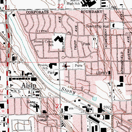 Topographic Map of Saint Terrence Catholic Church, IL