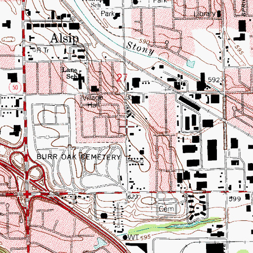 Topographic Map of Victory Baptist Church, IL