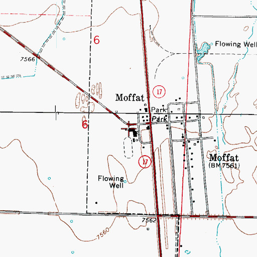 Topographic Map of Moffat, CO