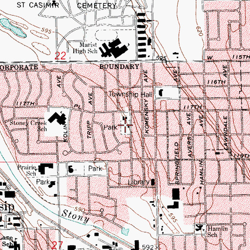 Topographic Map of Anderson Little League Field, IL
