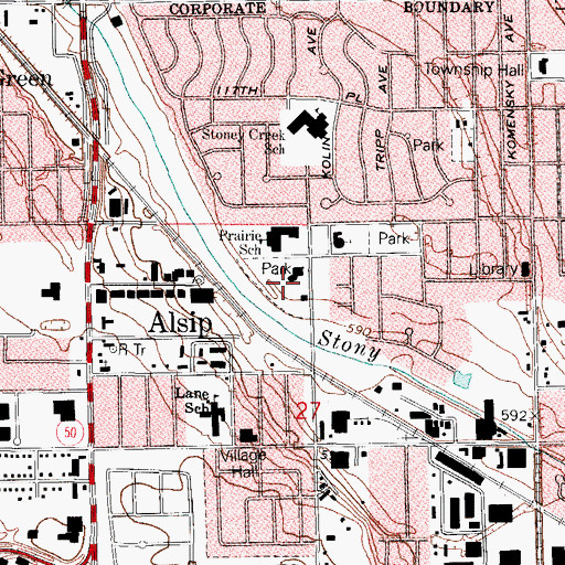 Topographic Map of Aquatic Park, IL