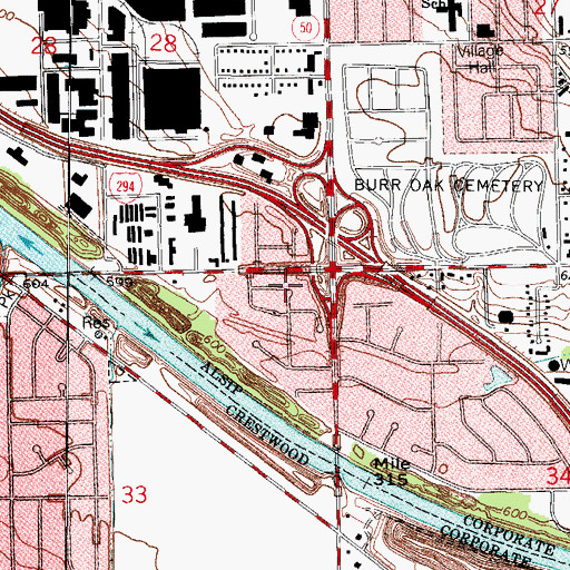 Topographic Map of Lacrosse Tot Lot, IL