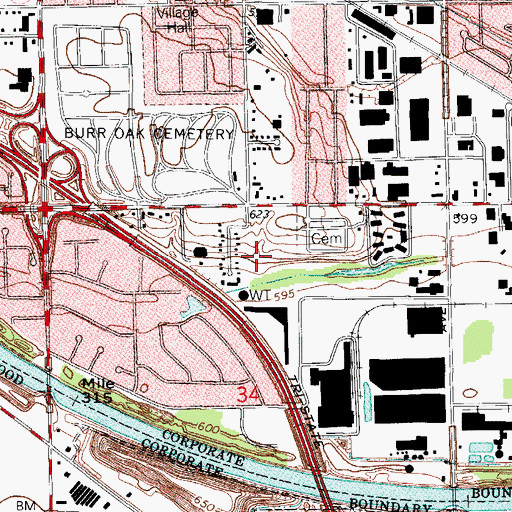 Topographic Map of Ronnetree Park, IL