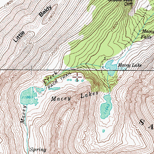 Topographic Map of Macey Lakes, CO