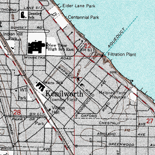Topographic Map of Church of the Holy Comforter, IL