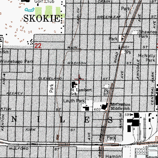 Topographic Map of Holy Trinity Episcopal Church, IL
