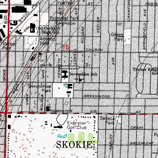 Topographic Map of Saint Timothy's Lutheran Church, IL