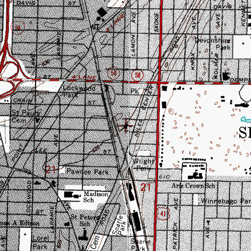 Topographic Map of Temple Judea Mizpah, IL