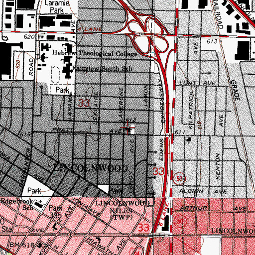 Topographic Map of Westminster Presbyterian Church, IL