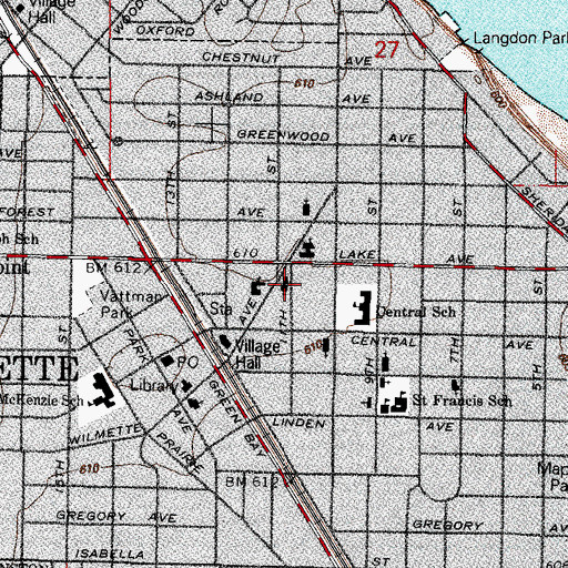 Topographic Map of First Congregational Church, IL