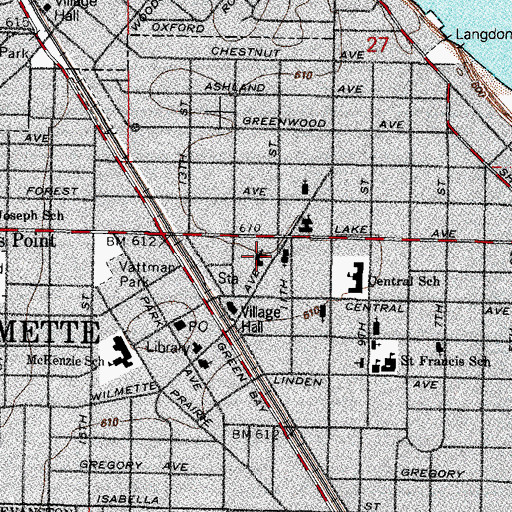 Topographic Map of Saint Augustines Episcopal Church, IL