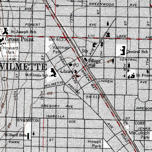 Topographic Map of Saint John's Lutheran Church, IL