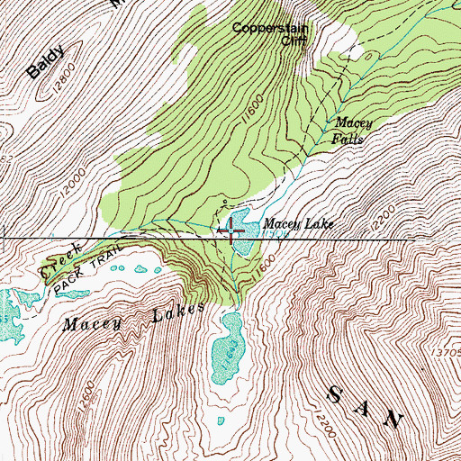 Topographic Map of Macey Lake, CO