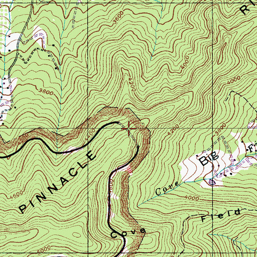 Topographic Map of Pinnacle Ridge Tunnel, NC