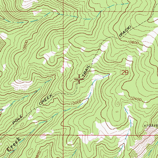 Topographic Map of Pole Creek Trail, CO