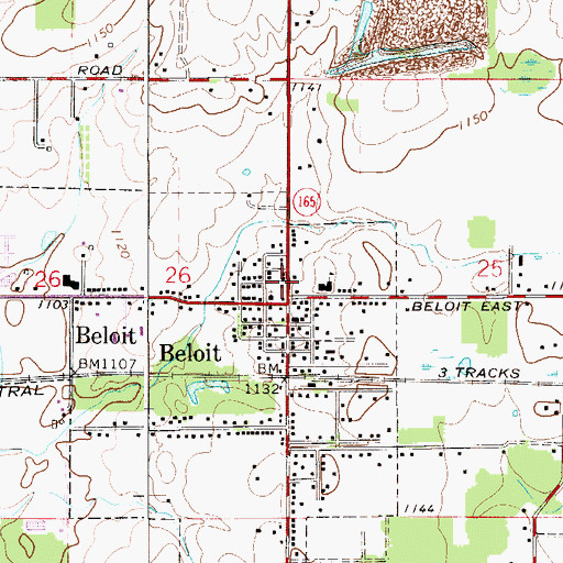 Topographic Map of Beloit Post Office, OH