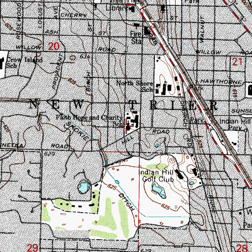 Topographic Map of Faith, Hope and Charity Church, IL
