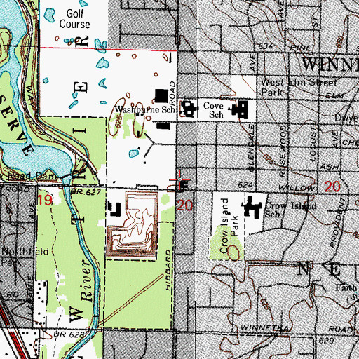 Topographic Map of Winnetka Presbyterian Church, IL
