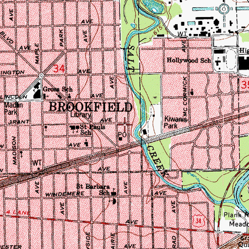 Topographic Map of Church of Christ, IL
