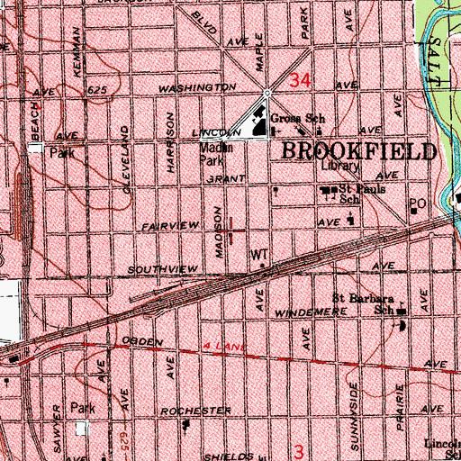 Topographic Map of Faith Lutheran Church, IL