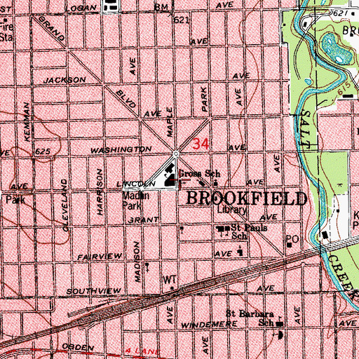 Topographic Map of First Congregational Church, IL