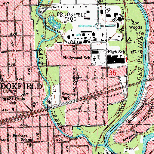 Topographic Map of First Presbyterian Church, IL