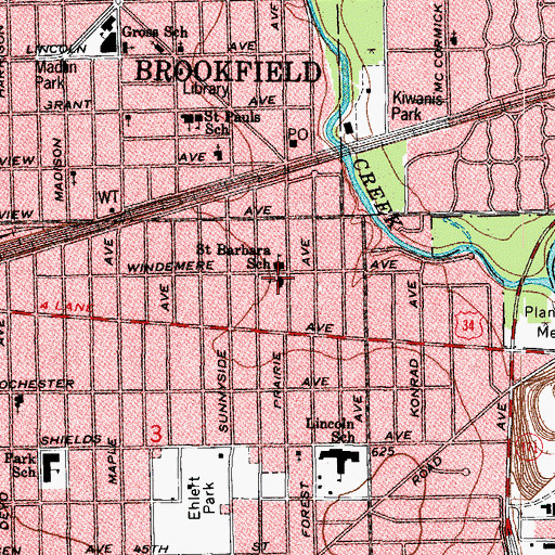 Topographic Map of Saint Barbara Church, IL