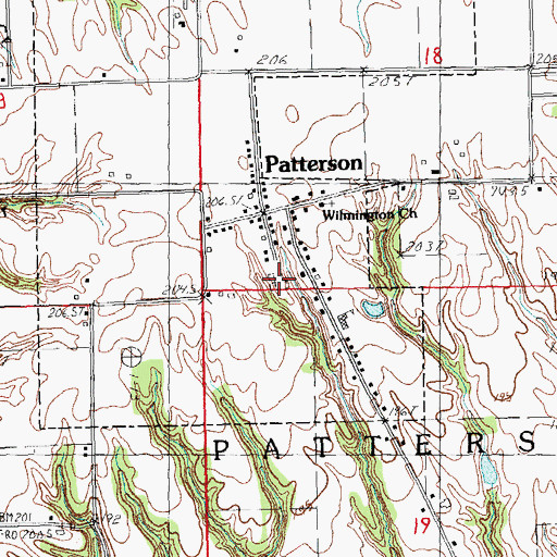 Topographic Map of Wilmington Cemetery, IL