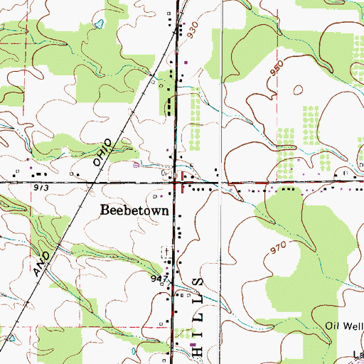Topographic Map of Beebetown Post Office (historical), OH