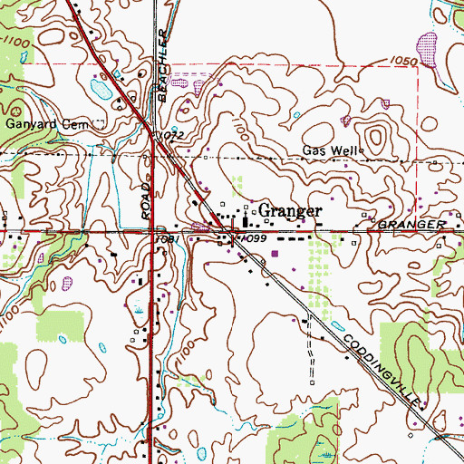 Topographic Map of Granger Post Office (historical), OH