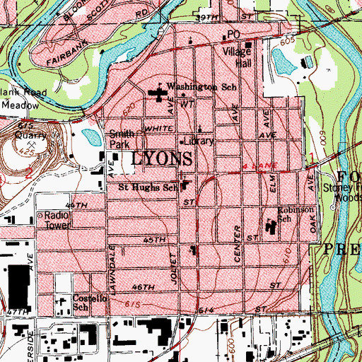 Topographic Map of Saint Hugh Catholic Church, IL