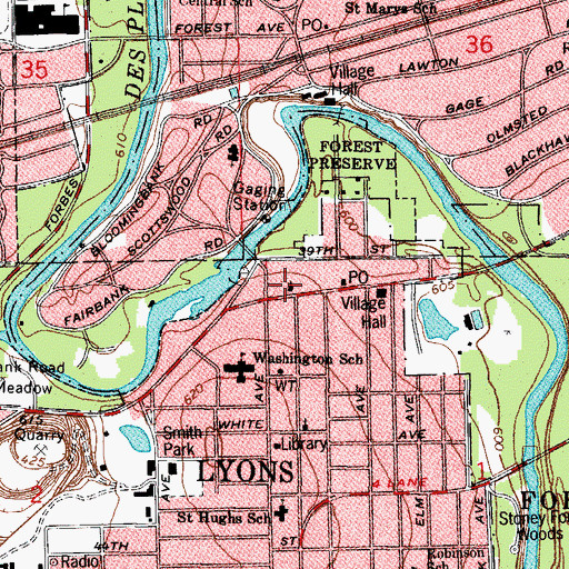 Topographic Map of Zion Lutheran Church, IL