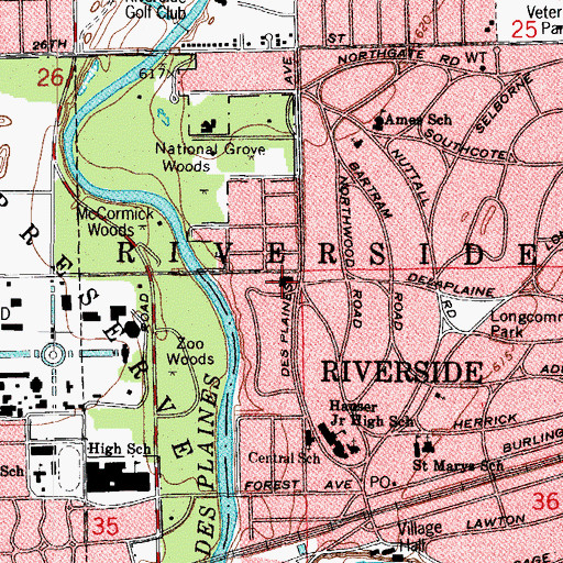Topographic Map of Saints Peter and Paul Evangelical Lutheran Church, IL