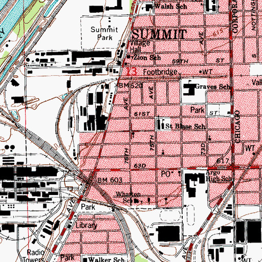 Topographic Map of Saint Panteleimon Orthodox Church, IL