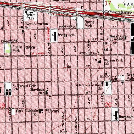 Topographic Map of Ebenezer Christian Reformed Church, IL