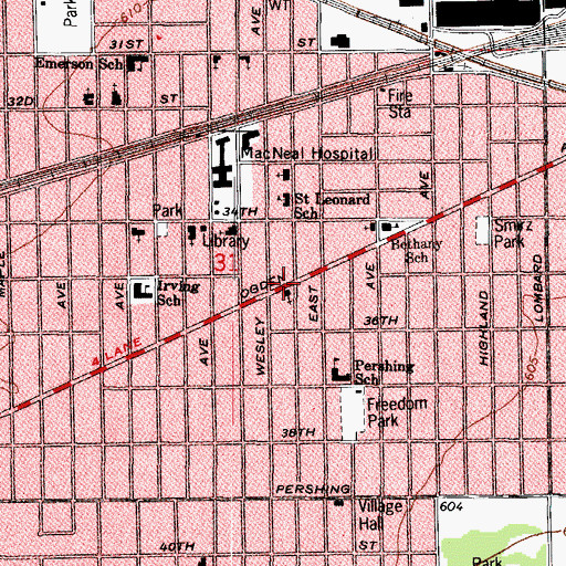 Topographic Map of Emmanuel Bible Church, IL
