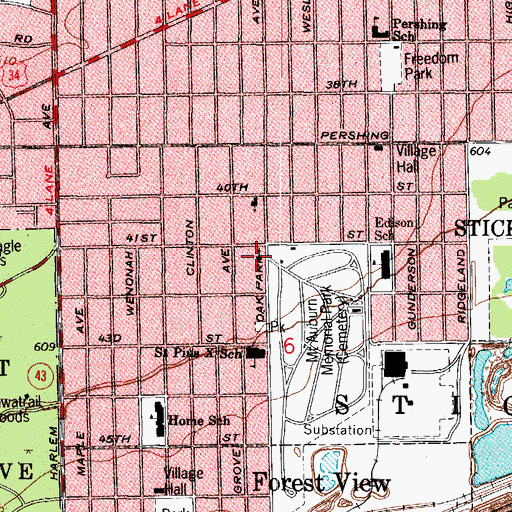 Topographic Map of Kingdom Hall of Jehovahs Witnesses, IL