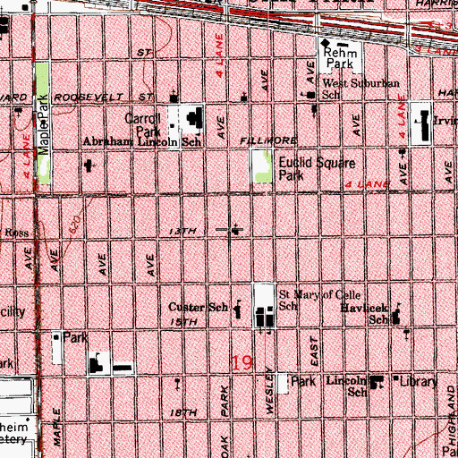 Topographic Map of North Berwyn Congregational Church, IL