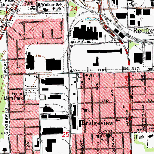 Topographic Map of Kingdom Hall of Jehovahs Witnesses, IL