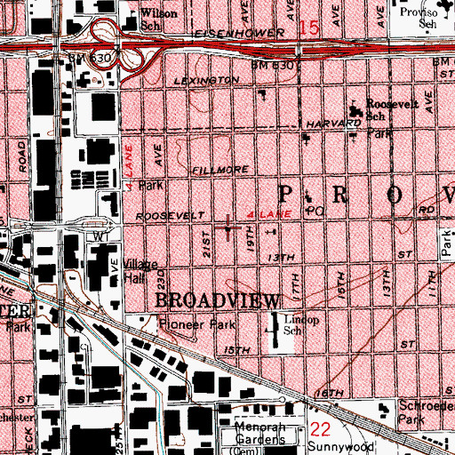 Topographic Map of Community Presbyterian Church, IL