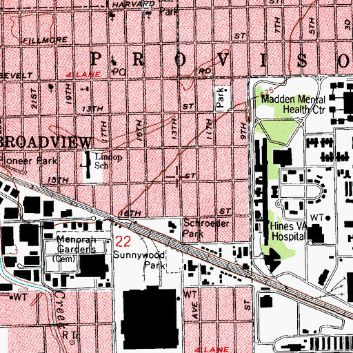 Topographic Map of Universal House of Prayer Center, IL