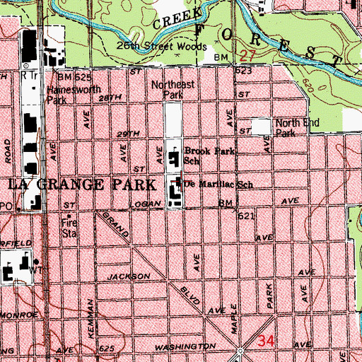 Topographic Map of Saint Louis De Marillac Church, IL