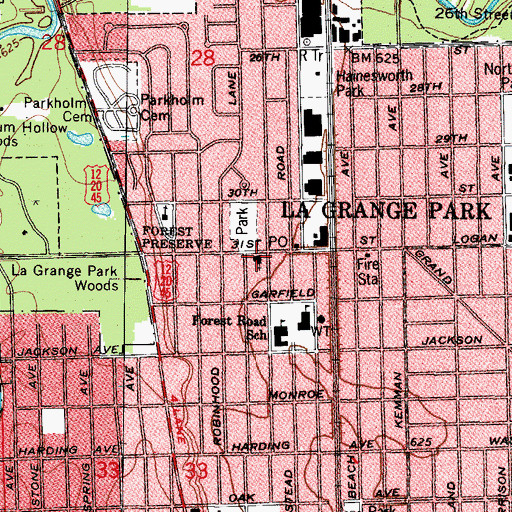 Topographic Map of Saint Michael's Lutheran Church, IL